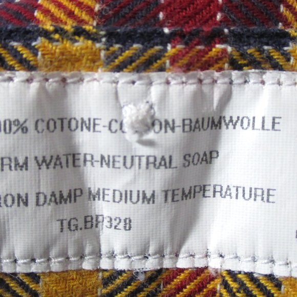 FABIO INGHIRAMI Men's Plaid Shirt Soft Fleece Italy Red Multicolor Size 16/41 - Picture 11 of 12